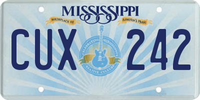 MS license plate CUX242