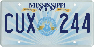MS license plate CUX244