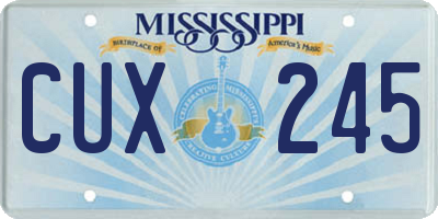 MS license plate CUX245