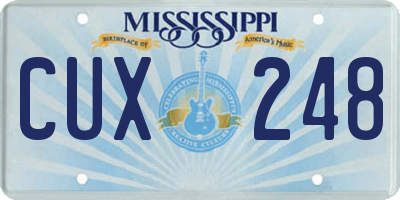 MS license plate CUX248
