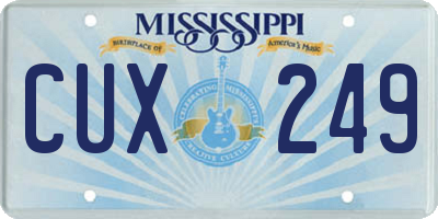 MS license plate CUX249