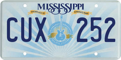 MS license plate CUX252