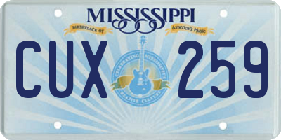 MS license plate CUX259