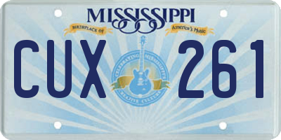 MS license plate CUX261