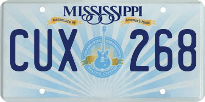 MS license plate CUX268