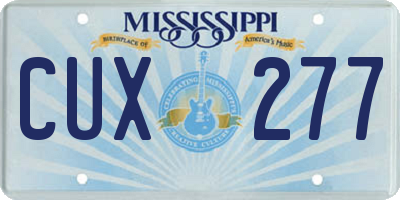 MS license plate CUX277