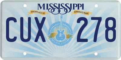 MS license plate CUX278