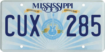 MS license plate CUX285