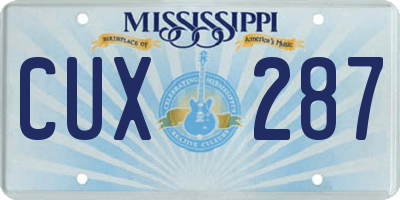 MS license plate CUX287