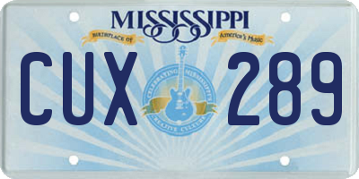MS license plate CUX289