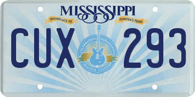 MS license plate CUX293