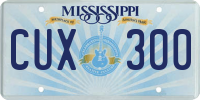 MS license plate CUX300