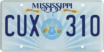 MS license plate CUX310