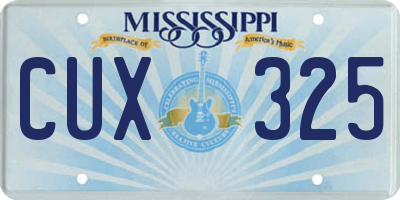 MS license plate CUX325