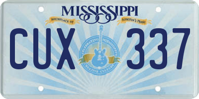 MS license plate CUX337