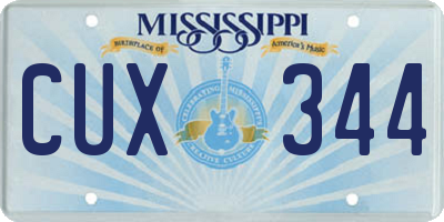 MS license plate CUX344