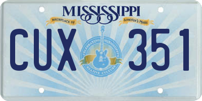 MS license plate CUX351