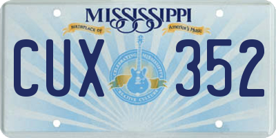 MS license plate CUX352