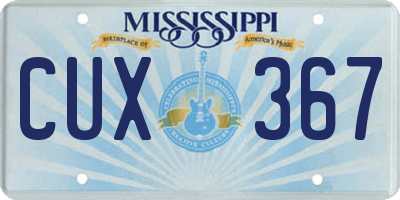MS license plate CUX367
