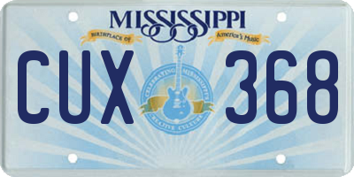 MS license plate CUX368