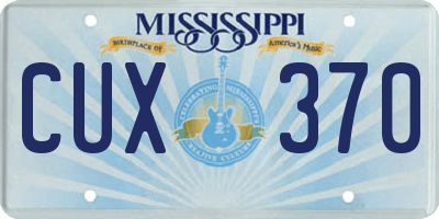MS license plate CUX370