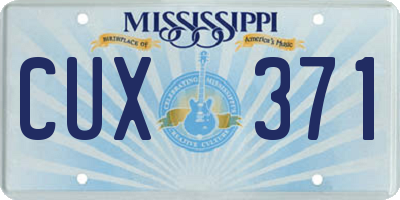 MS license plate CUX371