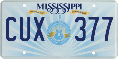 MS license plate CUX377