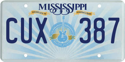 MS license plate CUX387