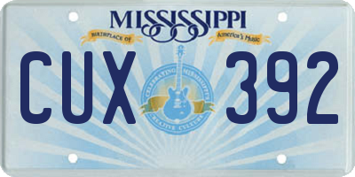 MS license plate CUX392