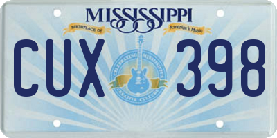MS license plate CUX398