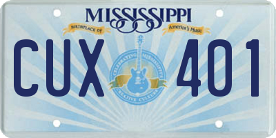MS license plate CUX401