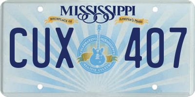 MS license plate CUX407