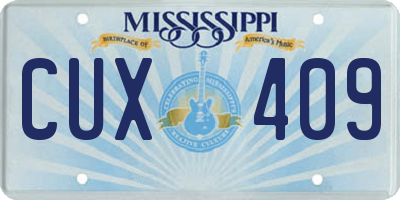 MS license plate CUX409