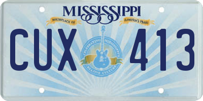 MS license plate CUX413