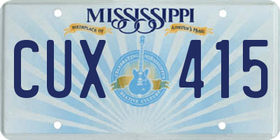 MS license plate CUX415