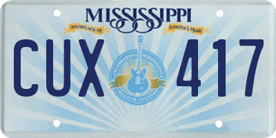 MS license plate CUX417