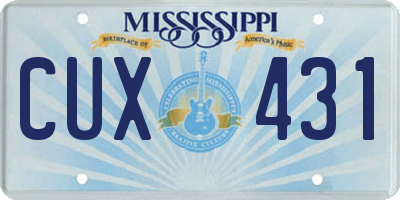 MS license plate CUX431