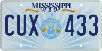 MS license plate CUX433