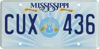 MS license plate CUX436
