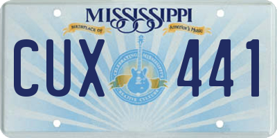 MS license plate CUX441