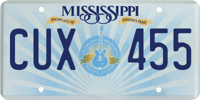 MS license plate CUX455