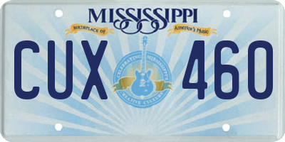 MS license plate CUX460