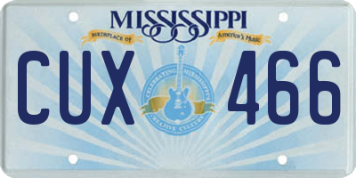 MS license plate CUX466