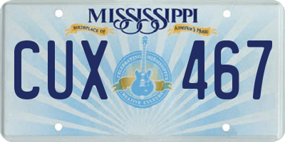 MS license plate CUX467