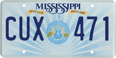 MS license plate CUX471