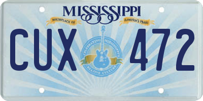 MS license plate CUX472