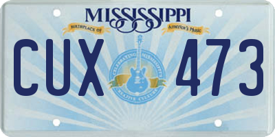 MS license plate CUX473