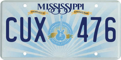 MS license plate CUX476