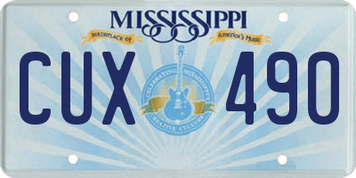 MS license plate CUX490