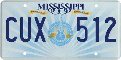 MS license plate CUX512